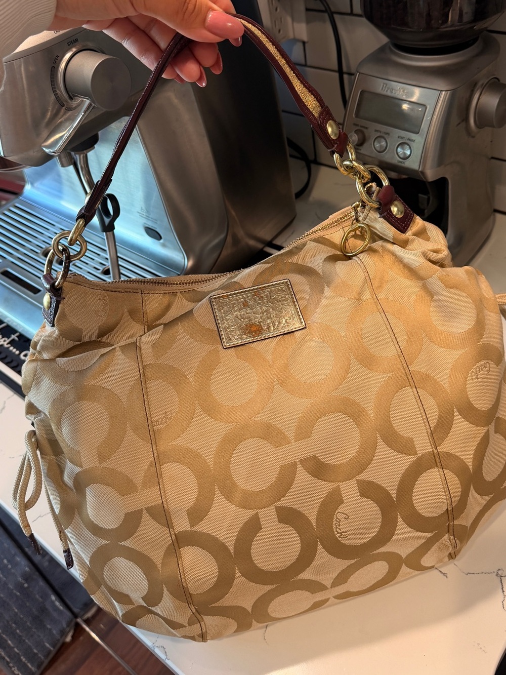 Coach Signature 15311 Jazzy Poppy Multi Canvas Handbag Purse *FLAWED* - Picture 5 of 10